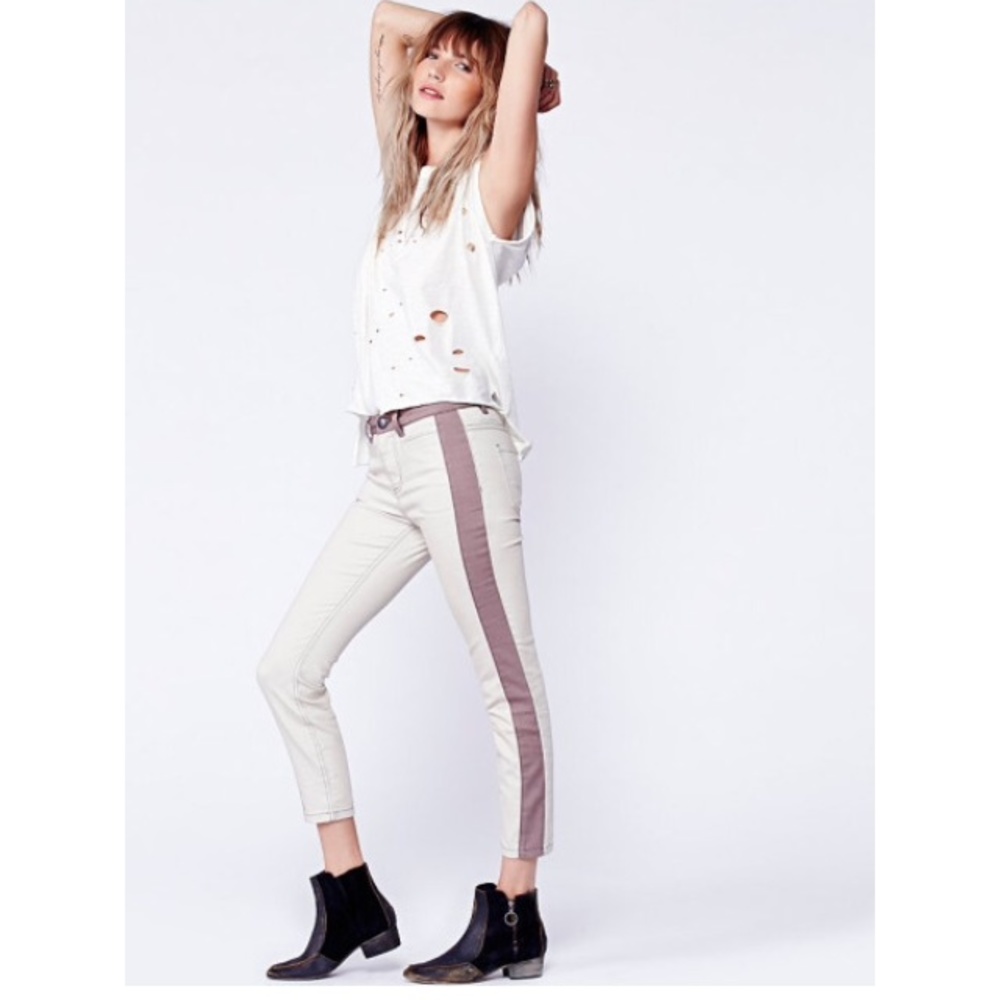 Free people purple in contrast cropped jea…